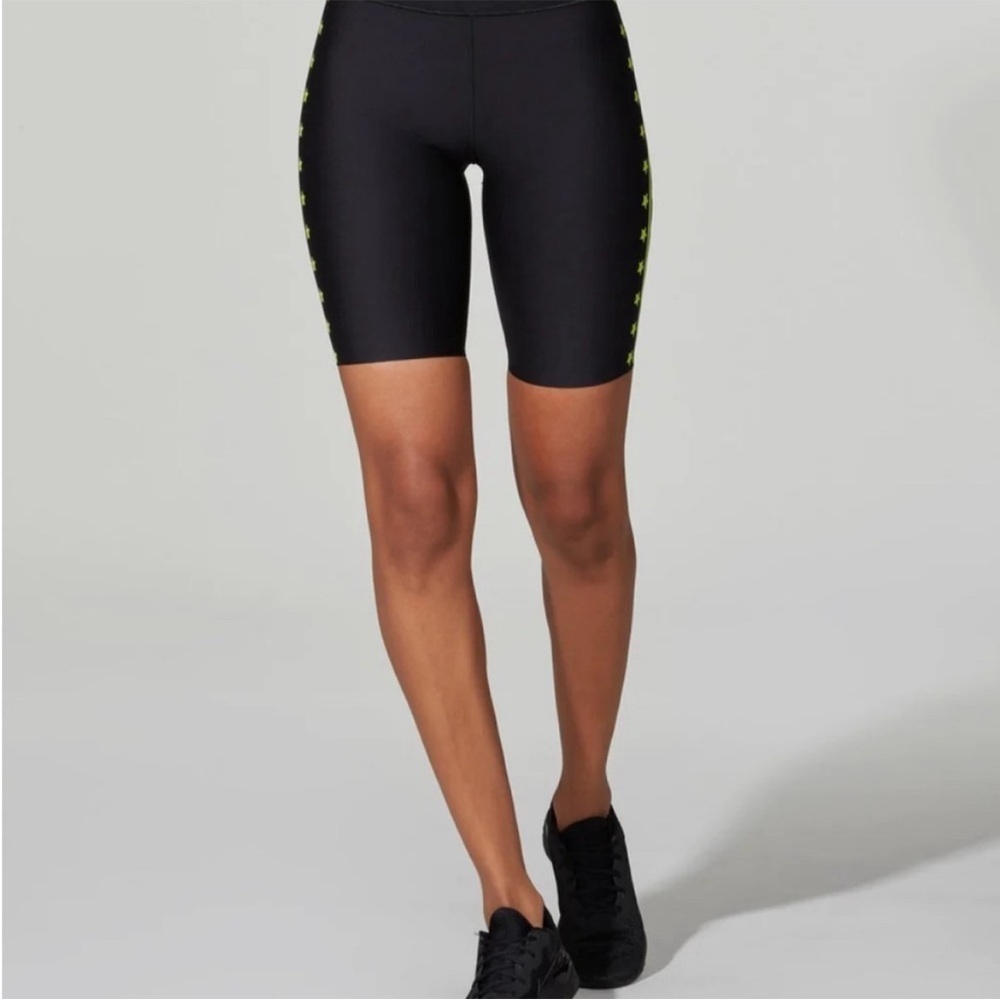 Ultracor Barrys Neon Stars Flash Nero High Rise Biker Shorts Bike Cycling Yoga - Picture 6 of 11